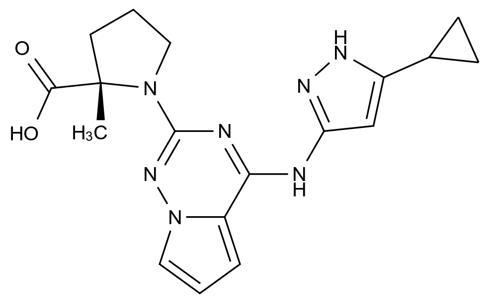 1001353-78-1_L-Proline, 1-[4-[(5-cyclopropyl-1H-pyrazol-3-yl)amino]pyrrolo[2,1-f][1,2,4]triazin-2-yl