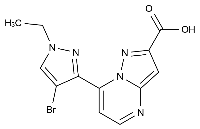 1001500-67-9_7-(4-BROMO-1-ETHYL-1 H-PYRAZOL-3-YL)-PYRAZOLO[1,5-A ]PYRIMIDINE-2-CARBOXYLIC ACID标准品