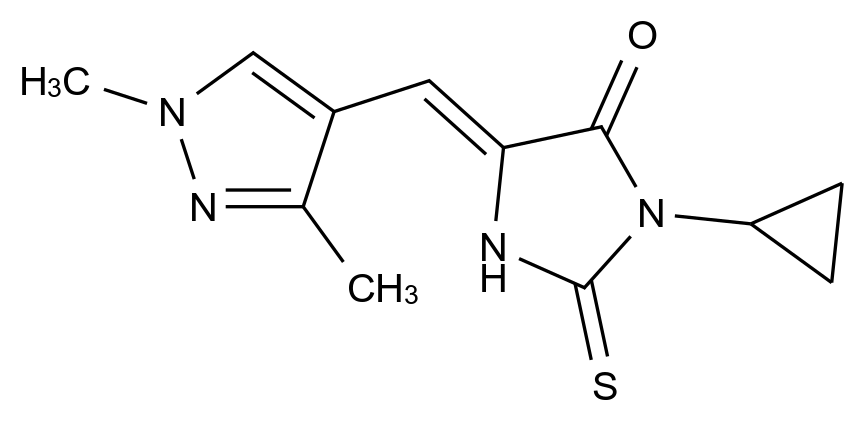 1001505-26-5_(5Z)-3-cyclopropyl-5-[(1,3-dimethyl-1H-pyrazol-4-yl)methylene]-2-thioxoimidazolidin-4-o