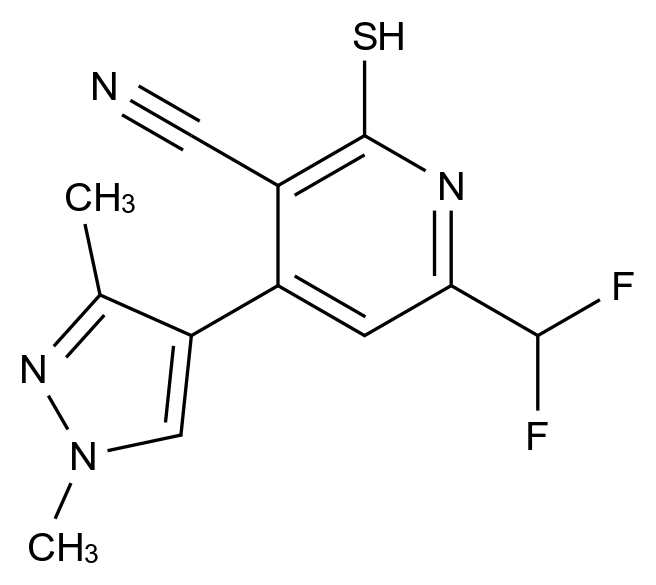 1001519-34-1_6-DIFLUOROMETHYL-4-(1,3-DIMETHYL-1H-PYRAZOL-4-YL)-2-MERCAPTO-NICOTINONITRILE标准品