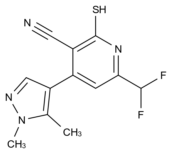 1001519-35-2_6-DIFLUOROMETHYL-4-(1,5-DIMETHYL-1H-PYRAZOL-4-YL)-2-MERCAPTO-NICOTINONITRILE标准品